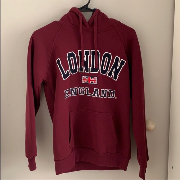 Maroon London hoodie. - Picture 1 of 3